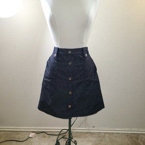 New York & Company Chambray Front Button Skirt